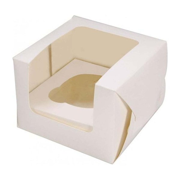 1 Hole Cupcake Box - White