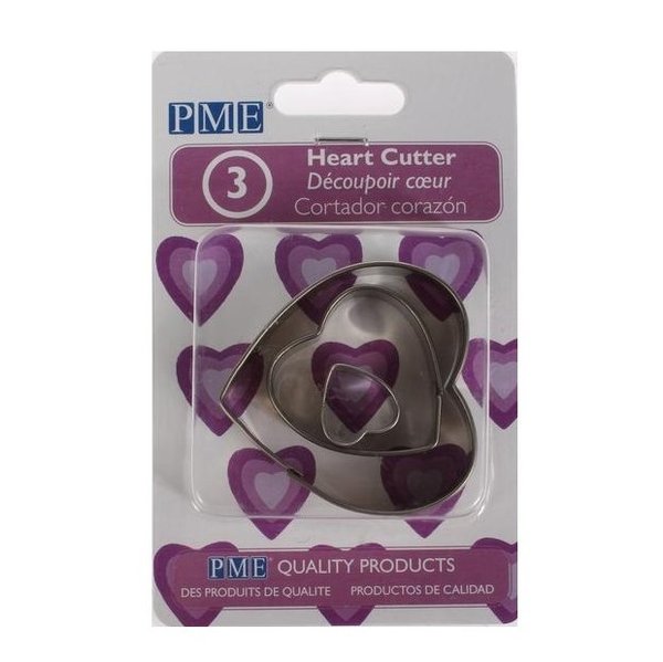 PME – Shape Cutter - 3 Piece Metal Heart Set