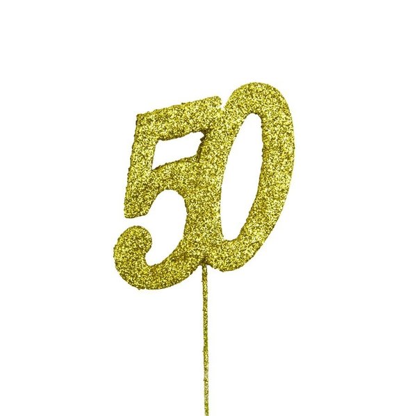 Glitter Topper - 50 Number Pic - Gold