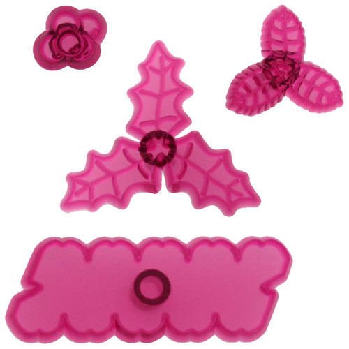 JEM - Flower Cutter - Cupid Rose, Holly and Berries Set of 4