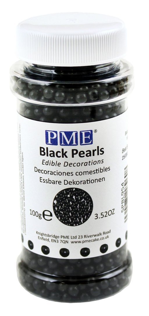 PME Black Edible Sugar Pearls