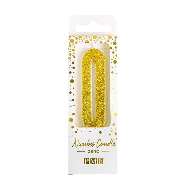 PME - Gold Glitter Number Candle 0