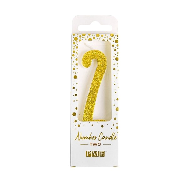 PME - Gold Glitter Number Candle 2