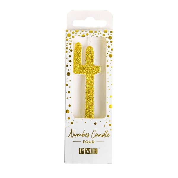 PME - Gold Glitter Number Candle 4