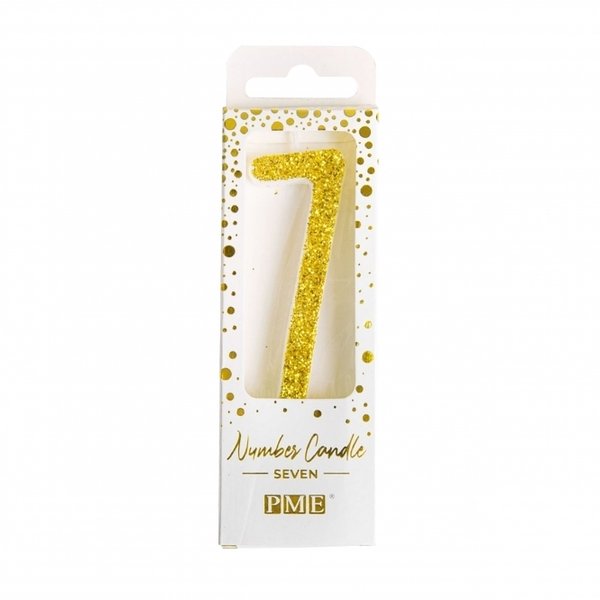 PME - Gold Glitter Number Candle 7