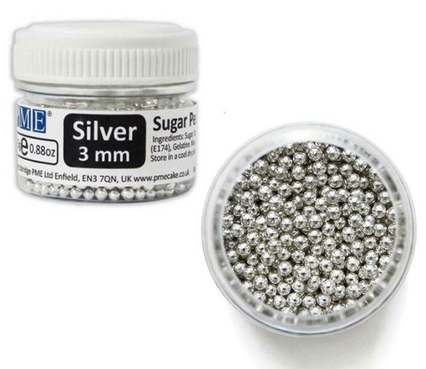 PME sugar pearls silver 3mm