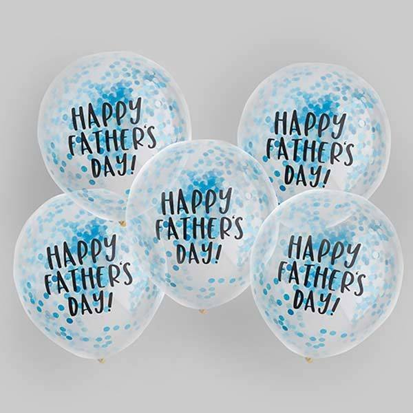 Happy Father's Day Confetti Balloons (x5)