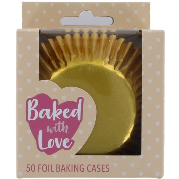 Baked with Love - Foil Baking Cases - Gold