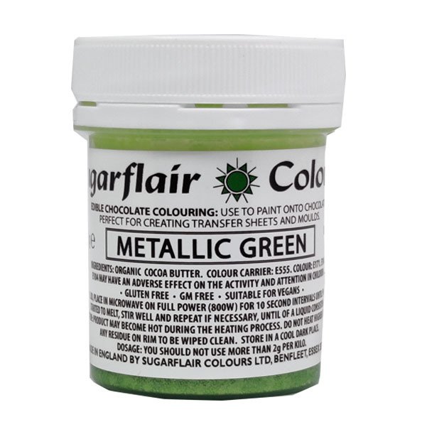 Sugarflair - Chocolate Colouring Metallic Green