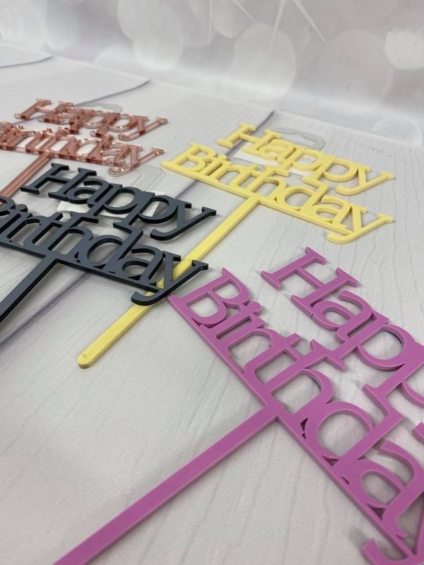 CSS Acrylic- Happy birthday celebration topper