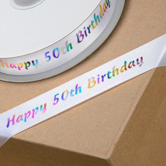 Ribbon - Happy 50th Birthday - 23mm