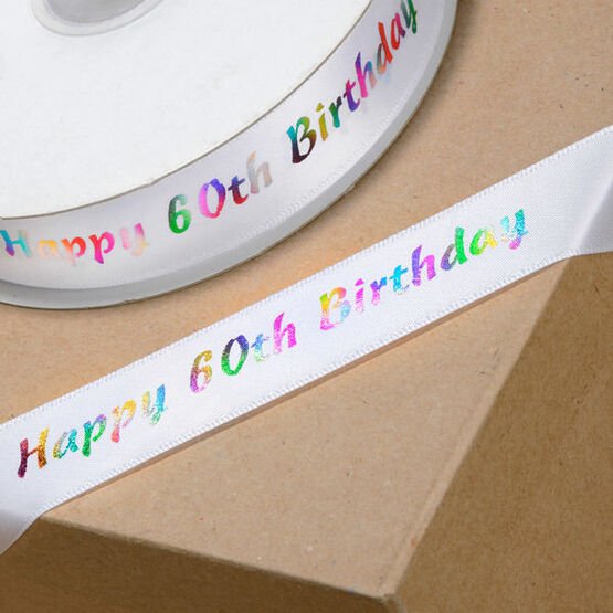 Ribbon - Happy 60th Birthday - 23mm