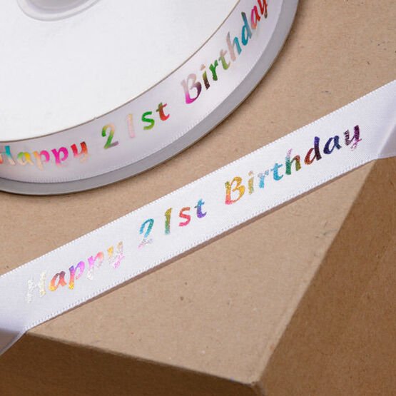Ribbon - Happy 21st Birthday - 23mm