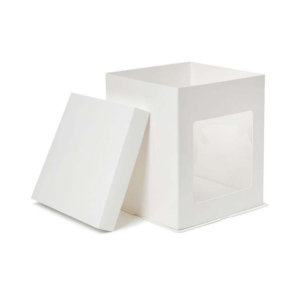 Box - 10” Tall with Lid with Window - White