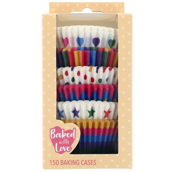Baked with love - 150 Rainbow Bright Baking Cases