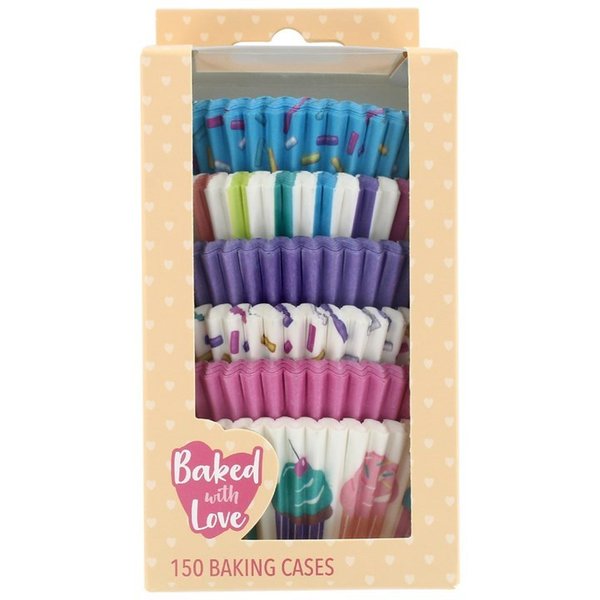 Baked with love - 150 Rainbow Pastel Sprinkles Baking Cases